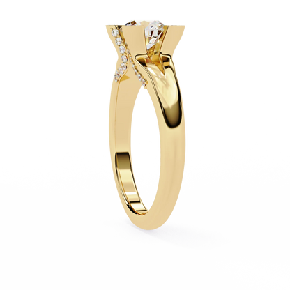0.88 Carat Round Moon Solitaire Ring