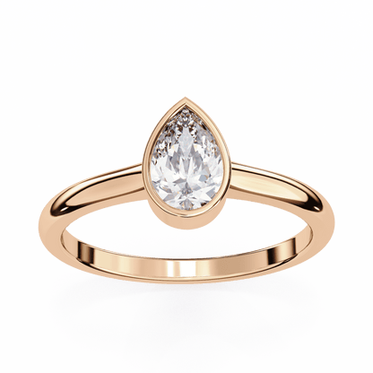 Raindrop Pear Shape 0.58 Carat Solitaire Ring