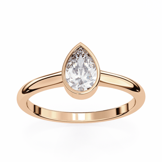 Raindrop Pear Shape 0.58 Carat Solitaire Ring