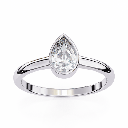 Raindrop Pear Shape 0.58 Carat Solitaire Ring