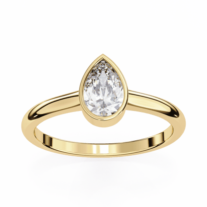 Raindrop Pear Shape 0.58 Carat Solitaire Ring
