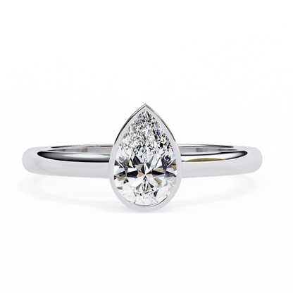 Raindrop Pear Shape 0.58 Carat Solitaire Ring