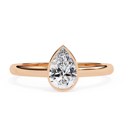 Raindrop Pear Shape 0.58 Carat Solitaire Ring