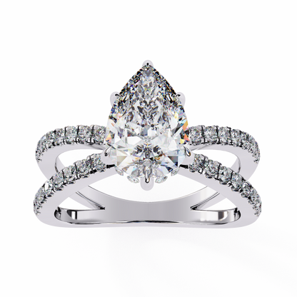 Butterfly Pear shape Soliatire Engagement Ring