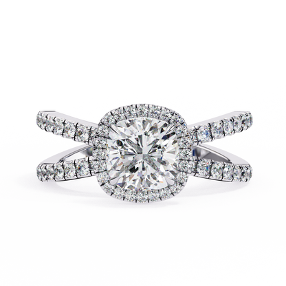 Honey Bee Cushion Cut Solitaire Ring