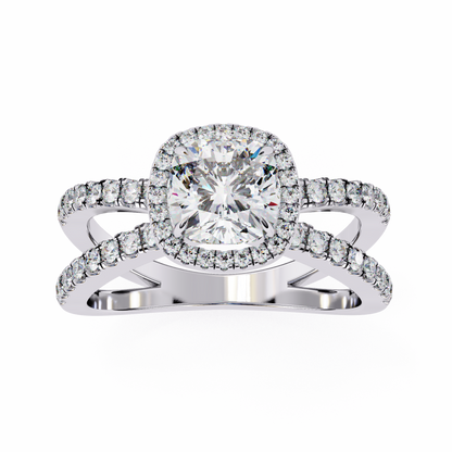 Honey Bee Cushion Cut Solitaire Ring