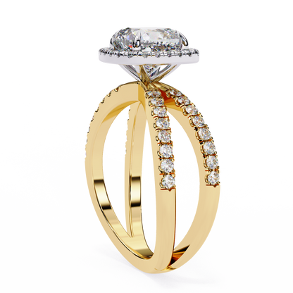 Honey Bee Cushion Cut Solitaire Ring
