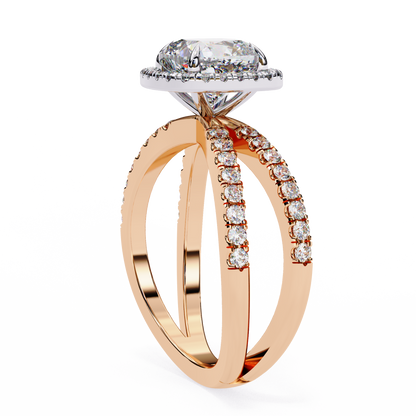 Honey Bee Cushion Cut Solitaire Ring