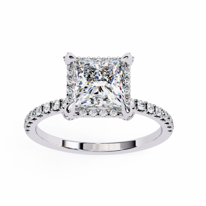 Princess Square Shape 2.03 Carat Solitaire Ring