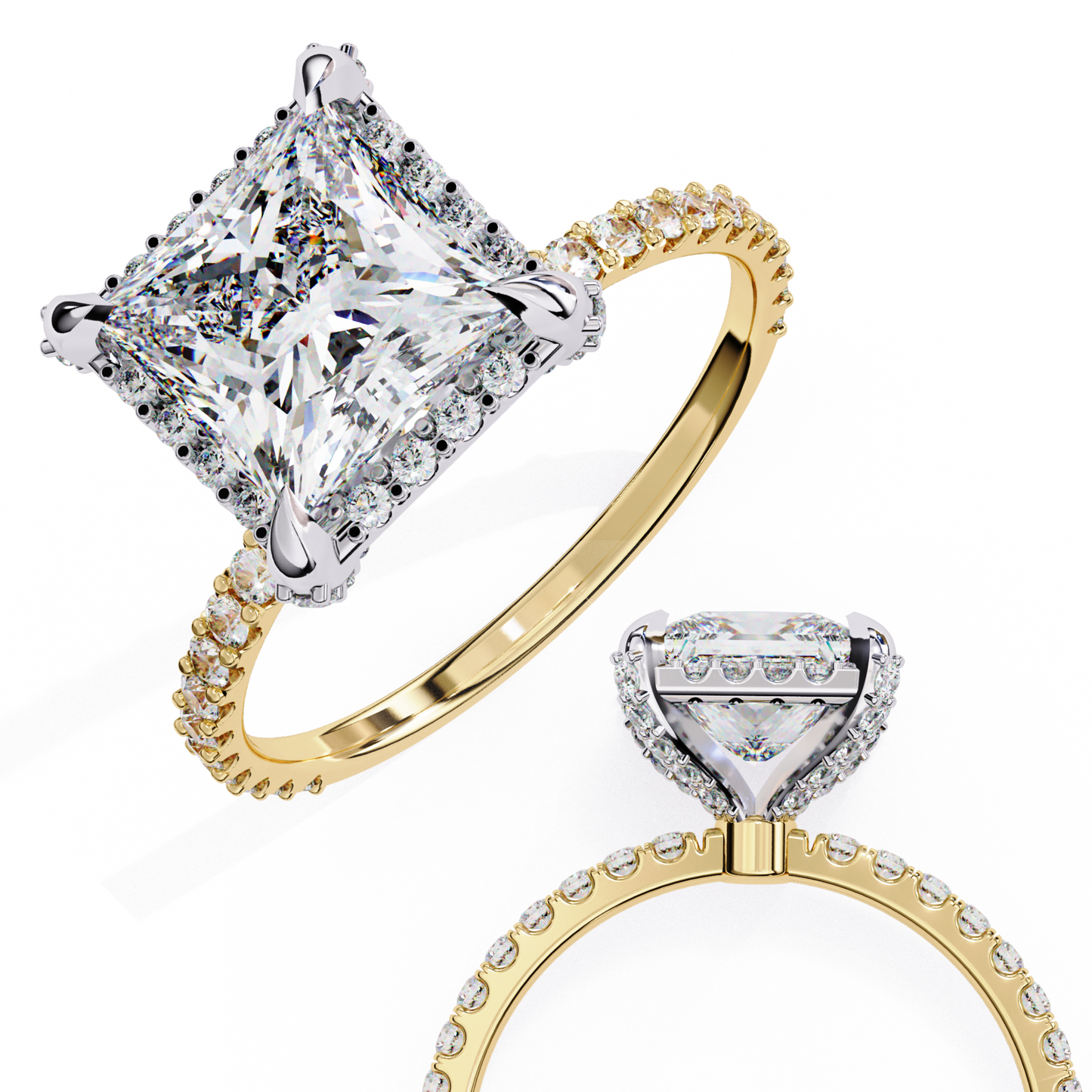 Princess Square Shape 2.03 Carat Solitaire Ring