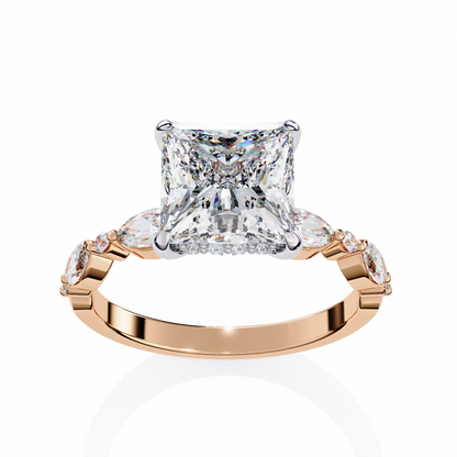 Prince n Princess Cut Solitaire Ring