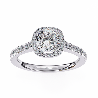 Bridesmaid Halo Cushion Cut Ring