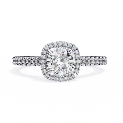 Bridesmaid Halo Cushion Cut Ring