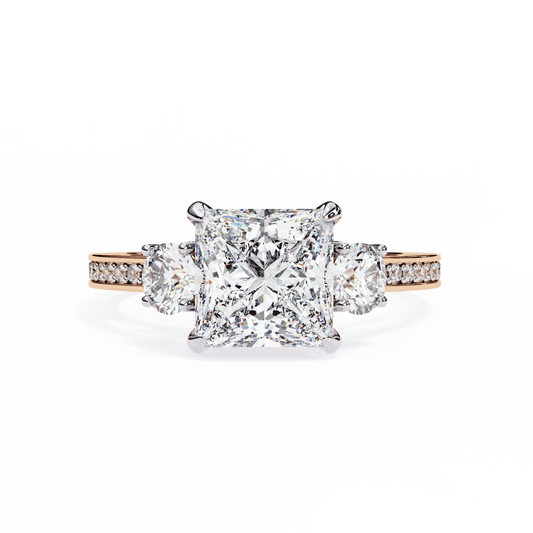 Centre Stone Princess Cut Solitaire Engagement Ring