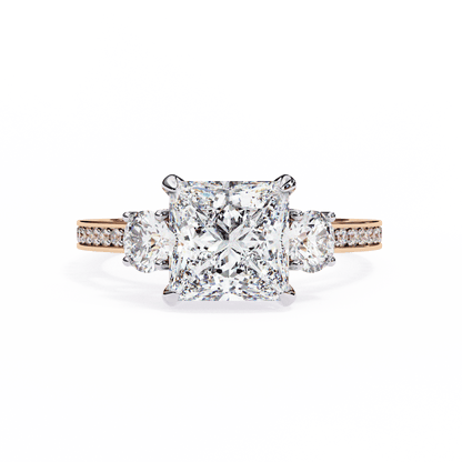 Centre Stone Princess Cut Solitaire Engagement Ring