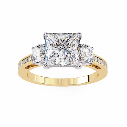 Centre Stone Princess Cut Solitaire Engagement Ring