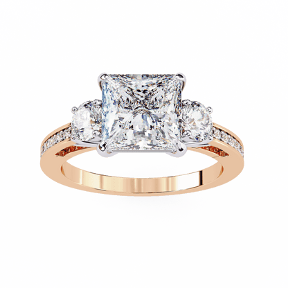 Centre Stone Princess Cut Solitaire Engagement Ring