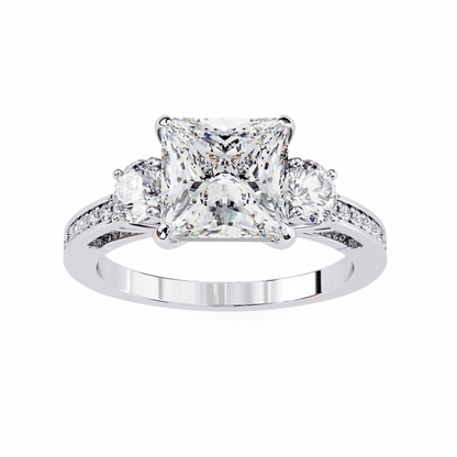 Centre Stone Princess Cut Solitaire Engagement Ring