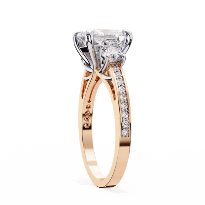 Centre Stone Princess Cut Solitaire Engagement Ring