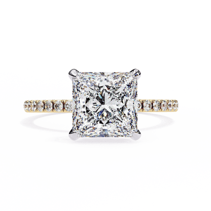 Bride's Blush Princess Cut Solitaire Wedding Ring
