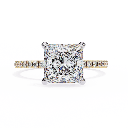 Bride's Blush Princess Cut Solitaire Wedding Ring