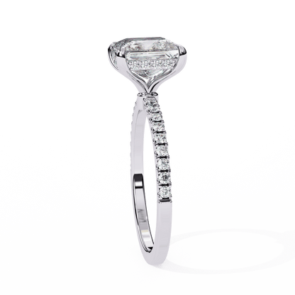 Bride's Blush Princess Cut Solitaire Wedding Ring