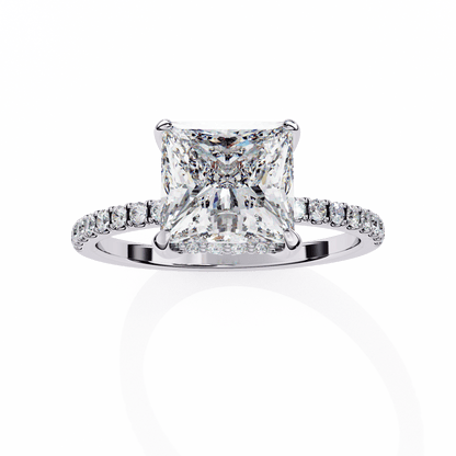 Bride's Blush Princess Cut Solitaire Wedding Ring