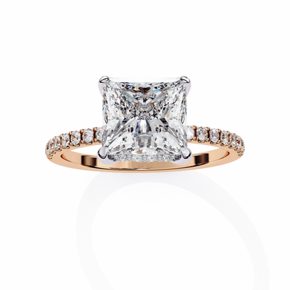 Bride's Blush Princess Cut Solitaire Wedding Ring