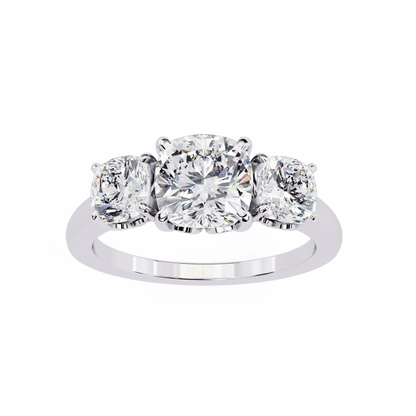 Three Stone Charm Solitaire Ring