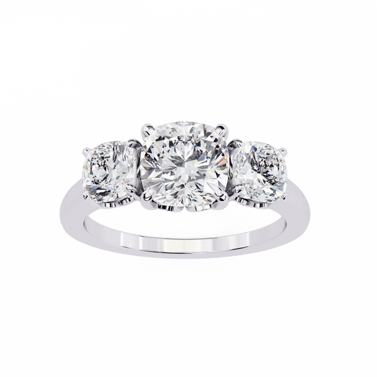 Three Stone Charm Solitaire Ring