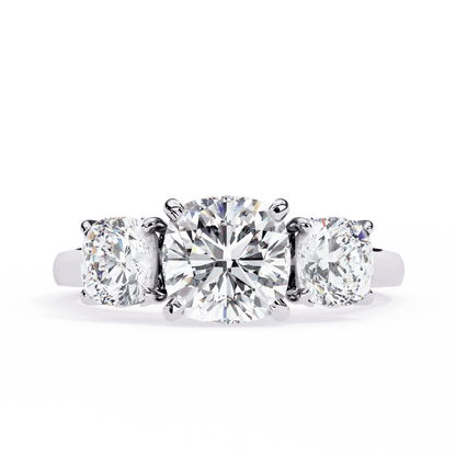 Three Stone Charm Solitaire Ring