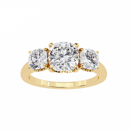 Three Stone Charm Solitaire Ring