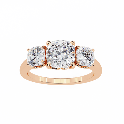 Three Stone Charm Solitaire Ring