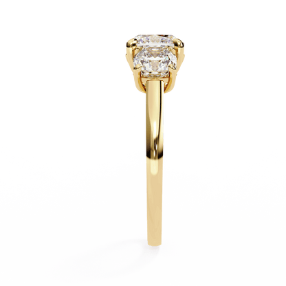 Three Stone Charm Solitaire Ring