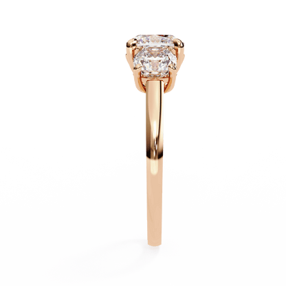 Three Stone Charm Solitaire Ring