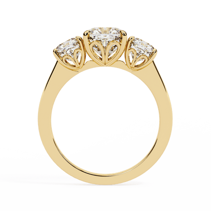 Three Stone Charm Solitaire Ring