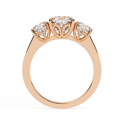 Three Stone Charm Solitaire Ring