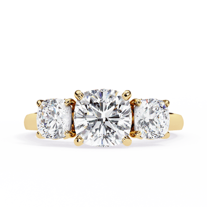 Three Stone Charm Solitaire Ring