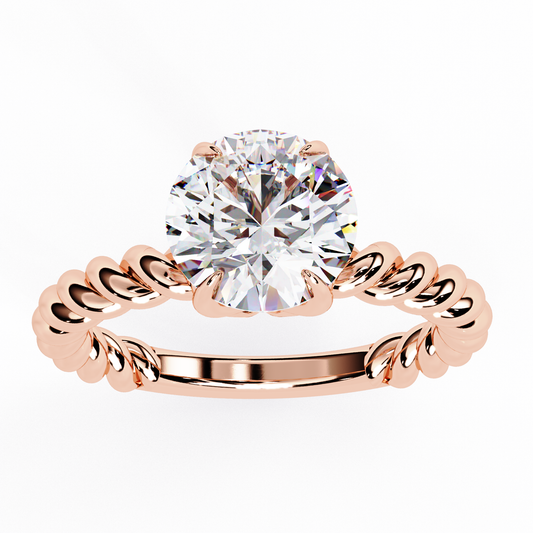Twisted 1.92 Carat Round Solitaire Ring