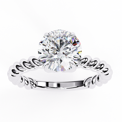Twisted 1.92 Carat Round Solitaire Ring