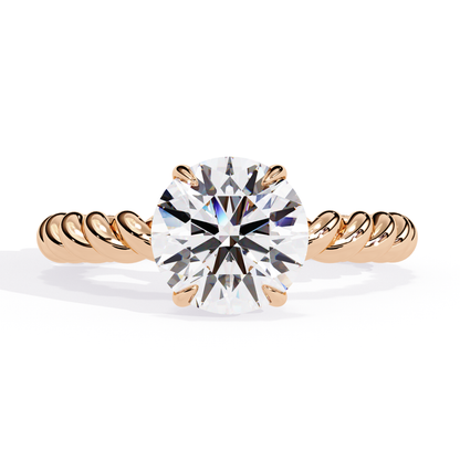Twisted 1.92 Carat Round Solitaire Ring