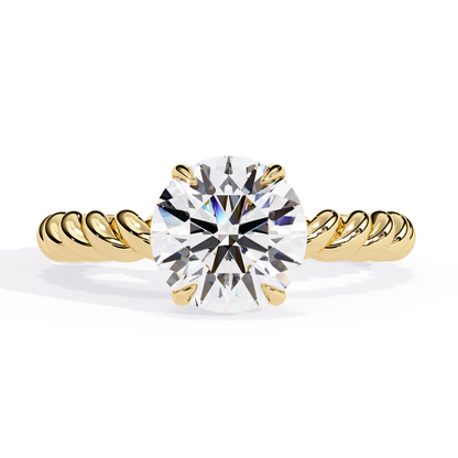 Twisted 1.92 Carat Round Solitaire Ring