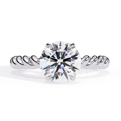 Twisted 1.92 Carat Round Solitaire Ring
