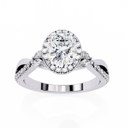 Ivy Bloom Oval Solitaire Ring