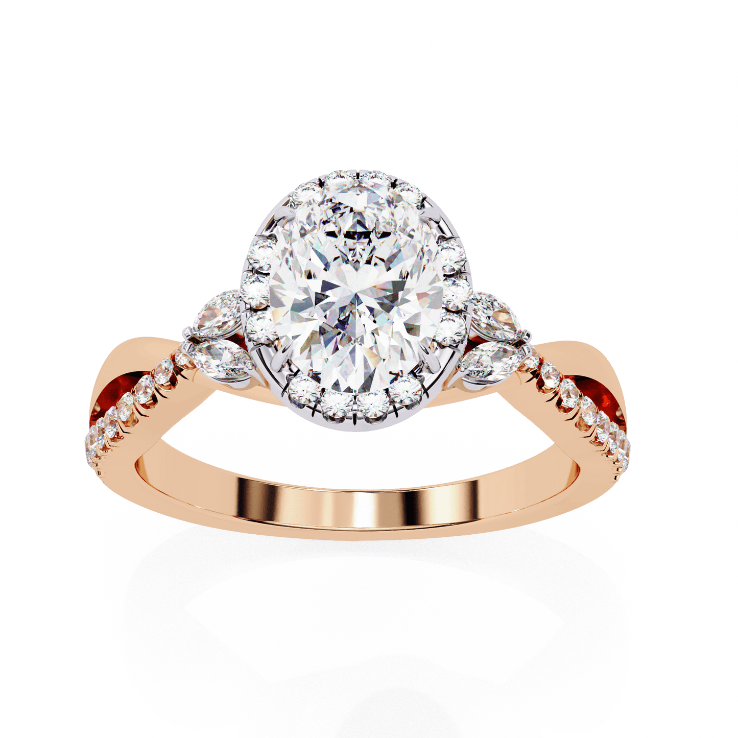 Ivy Bloom Oval Solitaire Ring