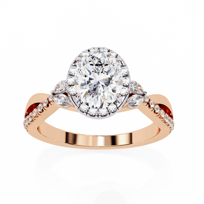 Ivy Bloom Oval Solitaire Ring