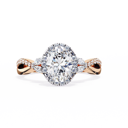 Ivy Bloom Oval Solitaire Ring
