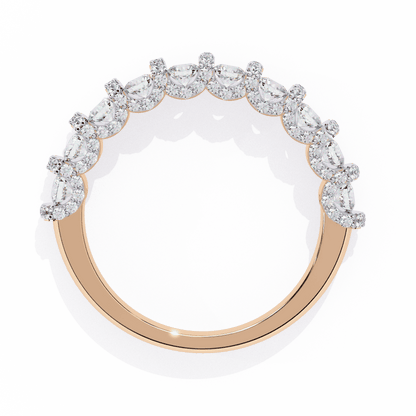 Round Diamonds Half Eternity Band