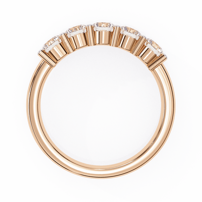 Five Stars Round Diamonds Ring