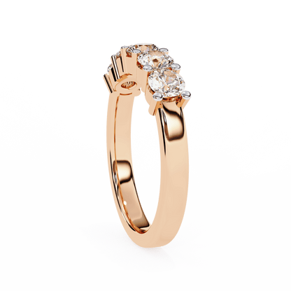 Five Stars Round Diamonds Ring